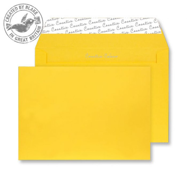 Blake Creative Colour Wallet Peel and Seal Egg Yellow C4 229×324mm 120gsm (Pack 10)