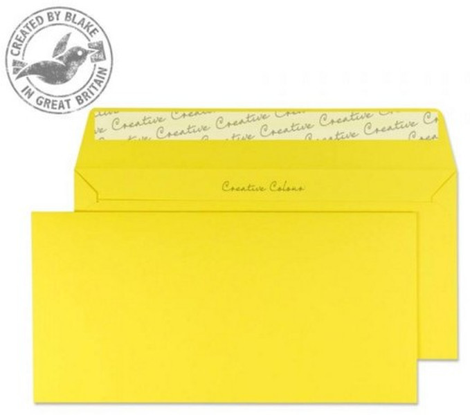 Blake Creative Colour Wallet Peel and Seal Banana Yellow DL+ 114×229mm 120gsm (Pack 25)