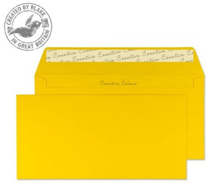 Blake Creative Colour Wallet Peel and Seal Egg Yellow DL+ 114×229mm 120gsm (Pack 25)