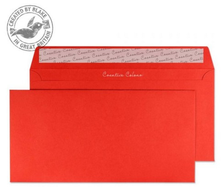 Blake Creative Colour Wallet Peel and Seal Pillar Box Red DL+ 114×229mm 120gsm (Pack 25)