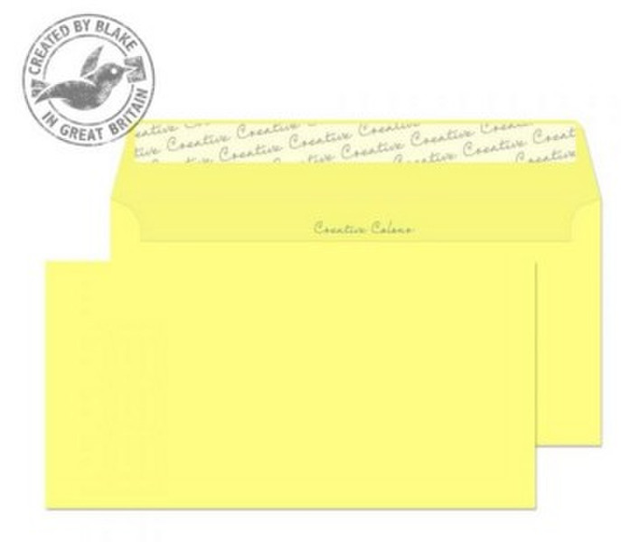 Blake Creative Colour Wallet Peel and Seal Lemon Yellow DL+ 114×229mm 120gsm (Pack 25)