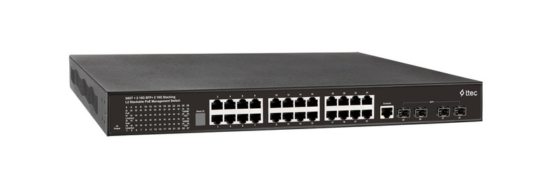 Ttec PSG24-2XRFS L2+ Gigabit Ethernet (10/100/1000) Power over Ethernet (PoE) Black network switch