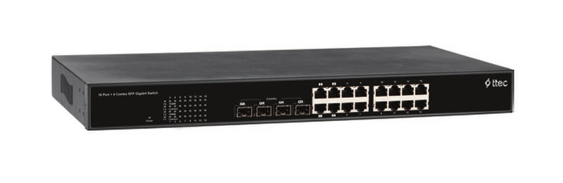 Ttec SG16-4CR Gigabit Ethernet (10/100/1000) Schwarz Netzwerk-Switch