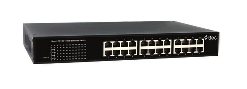 Ttec SG24-R Gigabit Ethernet (10/100/1000) Черный сетевой коммутатор