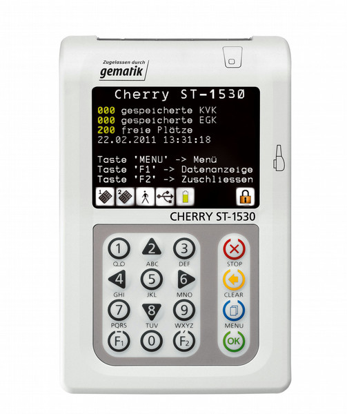 Cherry ST-1530 Для помещений USB 2.0 Серый, Белый считыватель сим-карт
