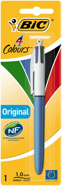 BIC 802077 Clip-on retractable pen Черный, Синий, Зеленый, Красный 1шт