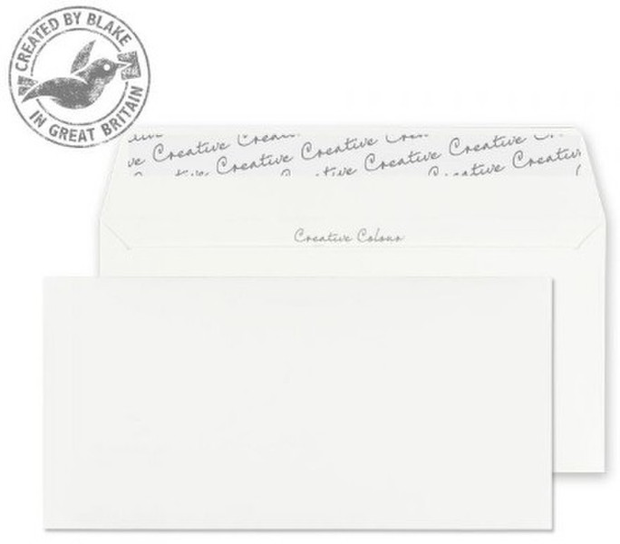 Blake Creative Colour Wallet Peel and Seal Milk White DL+ 114×229mm 120gsm (Pack 500)