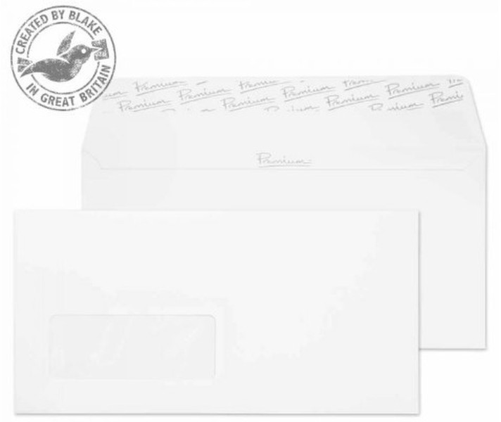 Blake Premium Business Wallet Window Peel and Seal Ice White Wove DL 120gsm (Pack 500)