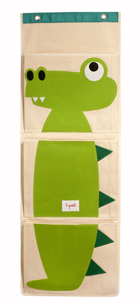 3 Sprouts SP3SWOCR Cotton Beige,Green hanging storage bag/organizer