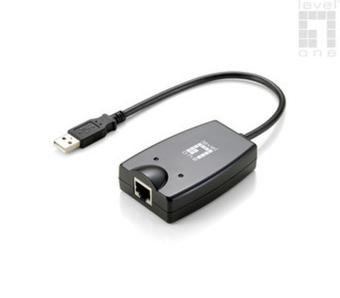 Digital USB-0401 USB 2.0 RJ-45 Черный кабельный разъем/переходник
