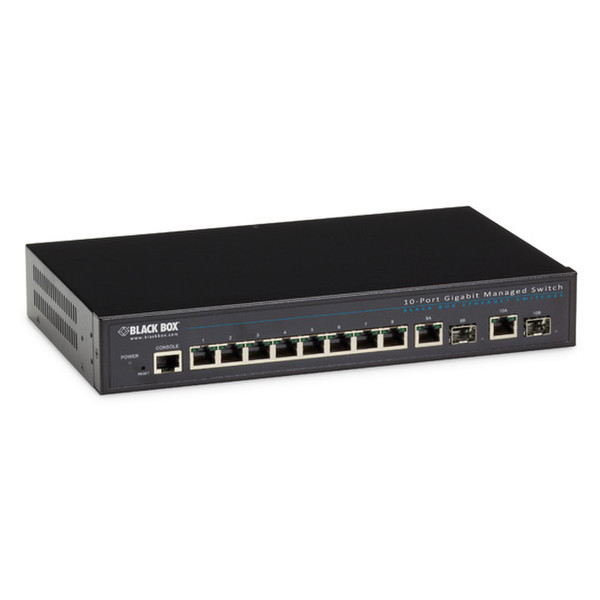 Black Box LGB1108A Managed L2+ Gigabit Ethernet (10/100/1000) Black network switch