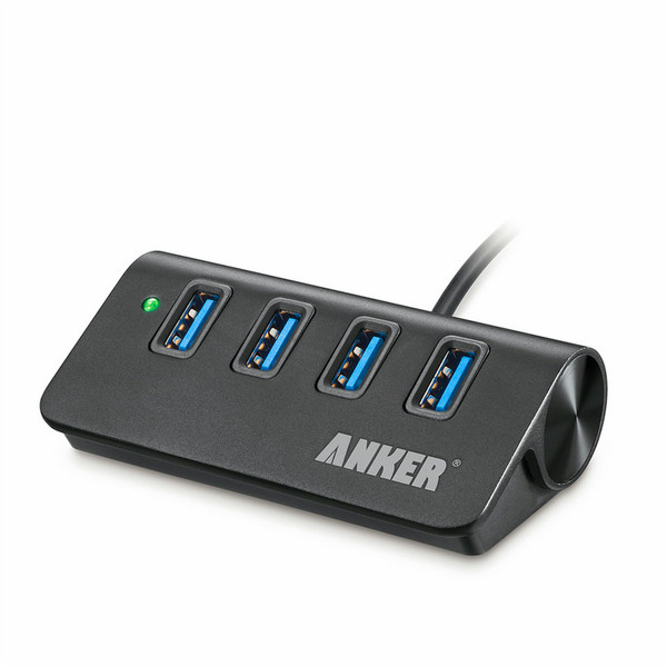 Anker A7507011 USB 3.0 (3.1 Gen 1) Type-A 5000Мбит/с Черный хаб-разветвитель