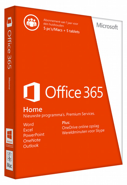 Microsoft Office 365 Home 1user(s) 1year(s) Spanish