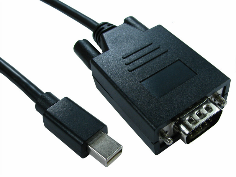 Cables Direct Mini Display Port - VGA,1m 1m Mini DisplayPort VGA (D-Sub) Black