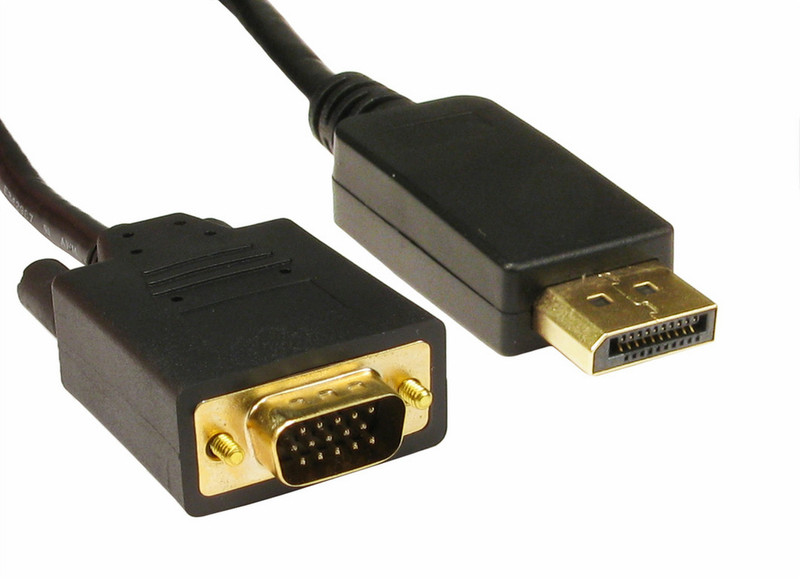 Cables Direct DisplayPort - VGA, 1m 1m DisplayPort VGA (D-Sub) Black