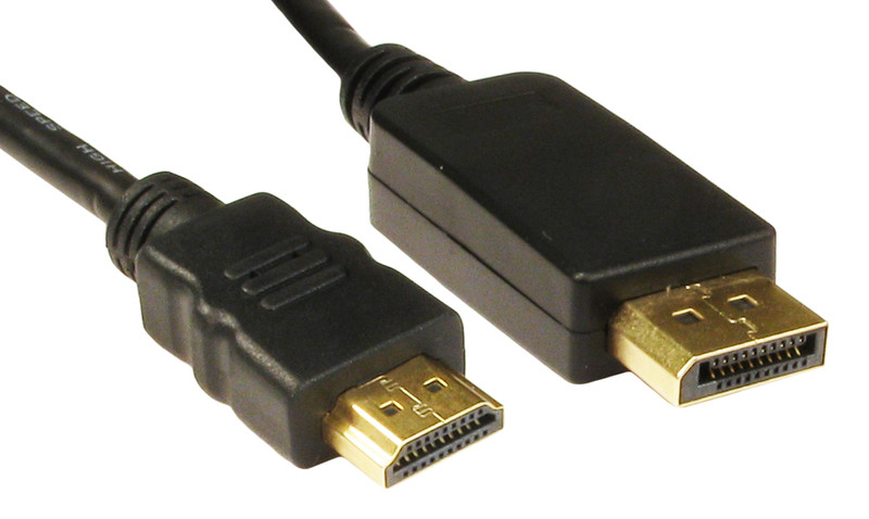 Cables Direct DisplayPort - HDMI, 1m 1m DisplayPort HDMI Schwarz
