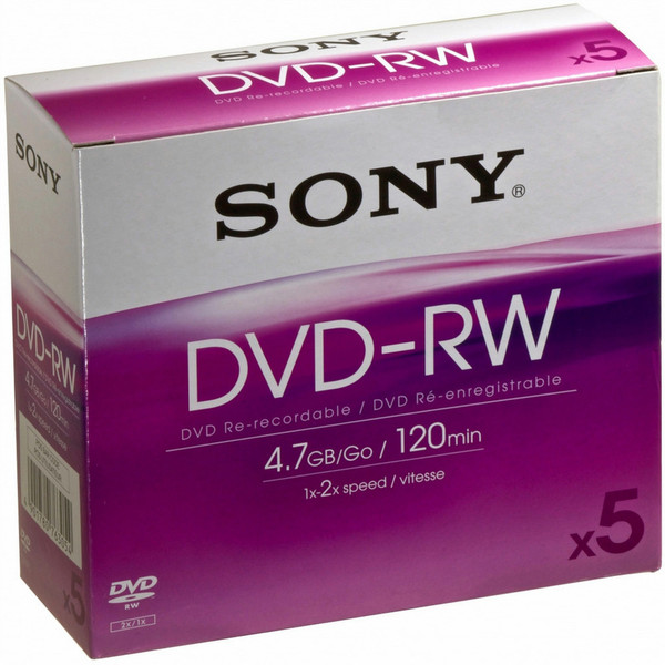 Mercodan 1025383 4.7GB DVD-RW 5pc(s) blank DVD