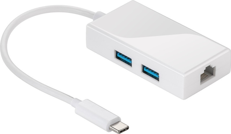 Mercodan 866109 USB 3.1 (3.1 Gen 2) Type-С Белый хаб-разветвитель
