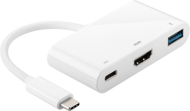 Mercodan 866113 USB 3.1 (3.1 Gen 2) Type-С Белый хаб-разветвитель