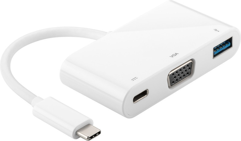 Mercodan 866117 USB 3.1 (3.1 Gen 2) Type-С Weiß Schnittstellenhub