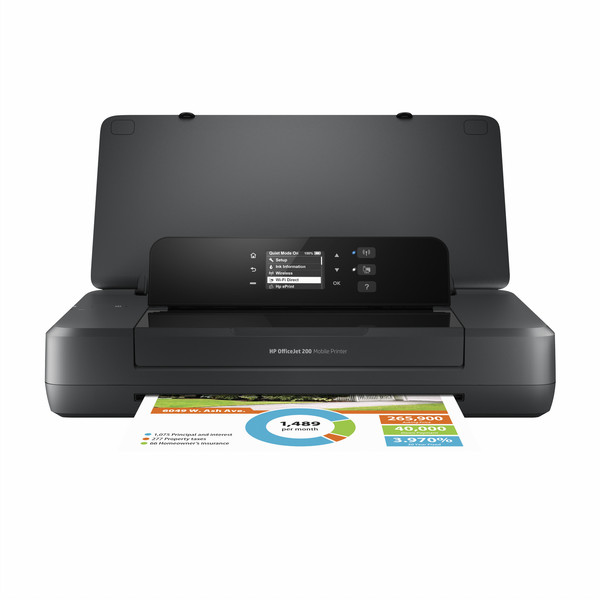 HP Officejet 200 Mobile Цвет 4800 x 1200dpi A4 Wi-Fi Черный струйный принтер