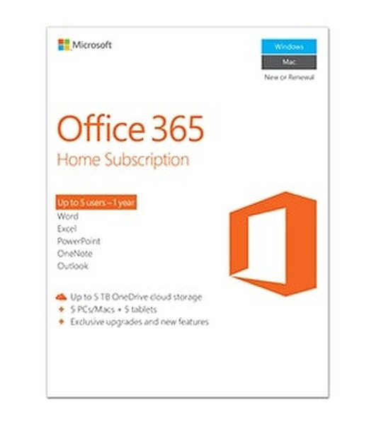 Microsoft Office 365 Home 1Jahr(e) Niederländisch
