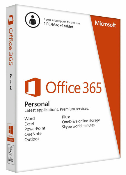 Microsoft Office 365 Personal 1year(s) Dutch
