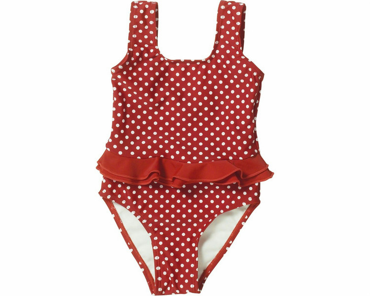 PLAYSHOES 461039_74/80 Mädchen Schwimmanzug Elastan, Polyamid Rot, Weiß Badebekleidung für Babys & Kleinkinder