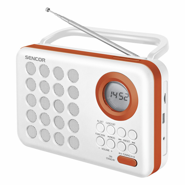 Sencor SRD 220 WOR Digital FM Radio Часы Цифровой Оранжевый, Белый радиоприемник