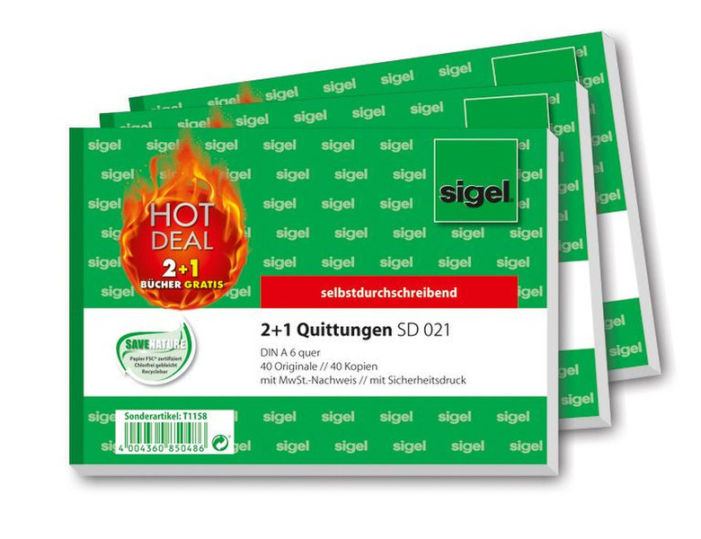 Sigel T1158 ledger paper