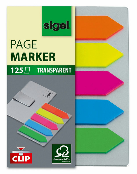 Sigel HN611 Flexible bookmark Blau, Grün, Gelb 125Stück(e) Lesezeichen