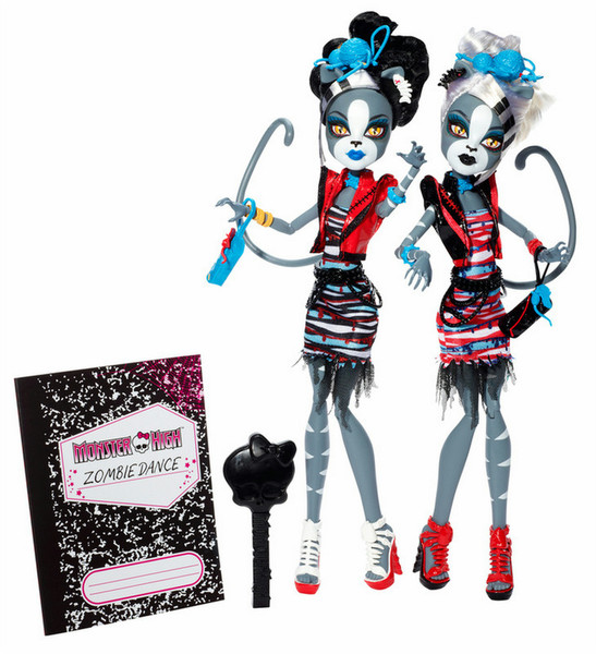 Monster High Zombie Shake Meowlody and Purrsephone Разноцветный кукла