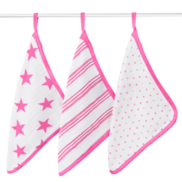 aden + anais Fluro Pink Wash cloth & mitt set