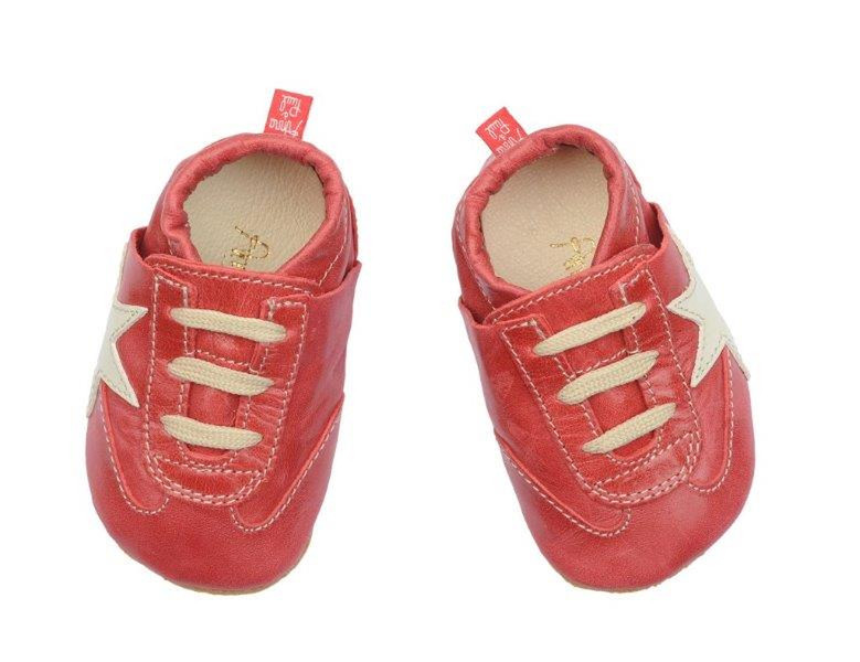 Anna und Paul STARS S Boy/Girl Sneakers Leather Beige, Red