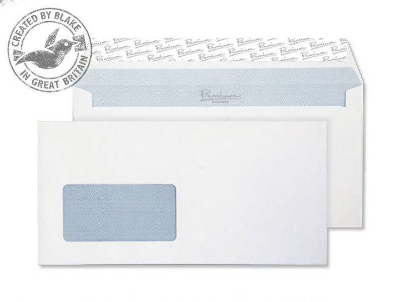 Blake Premium Office Wallet Window Peel and Seal Ultra White Wove DL 120gsm (Pack 25) window envelope