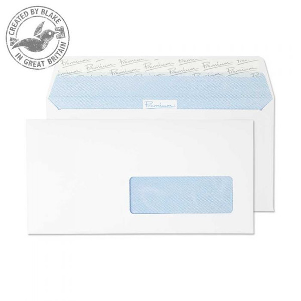 Blake Premium Office Ultra White Wove Wallet Peel and Seal French Window DL (Pack 500)
