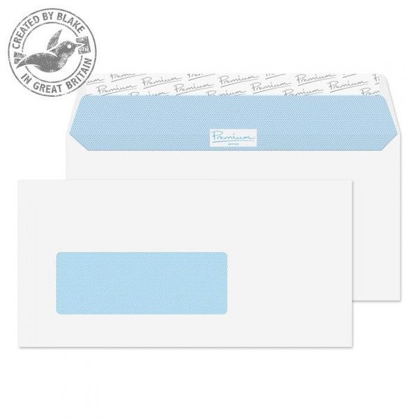 Blake Premium Office Ultra White Wove Wallet Peel and Seal Dutch Window DL (Pack 500)