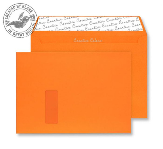 Blake Creative Colour Pumpkin Orange Peel and Seal Wallet Window C4 229x324mm (Pack 250)