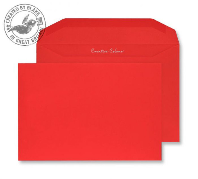 Blake Creative Colour Pillar Box Red Gummed Wallet C5+ 162x235mm 120gsm (Pack 500)