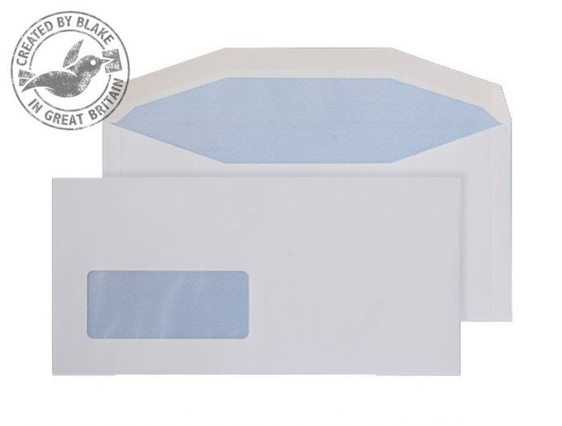 Blake Purely Everyday White Low Window Gummed Mailer DL+ 114X235mm 90gsm (Pack 1000)