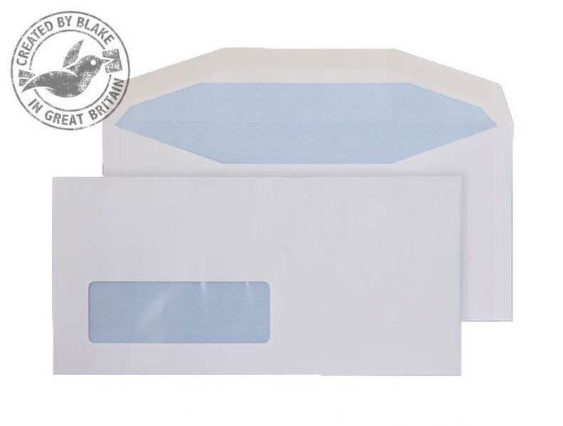 Blake Purely Everyday White Window Gummed Mailing Wallet DL+ 114x235mm 90gsm (Pack 1000)