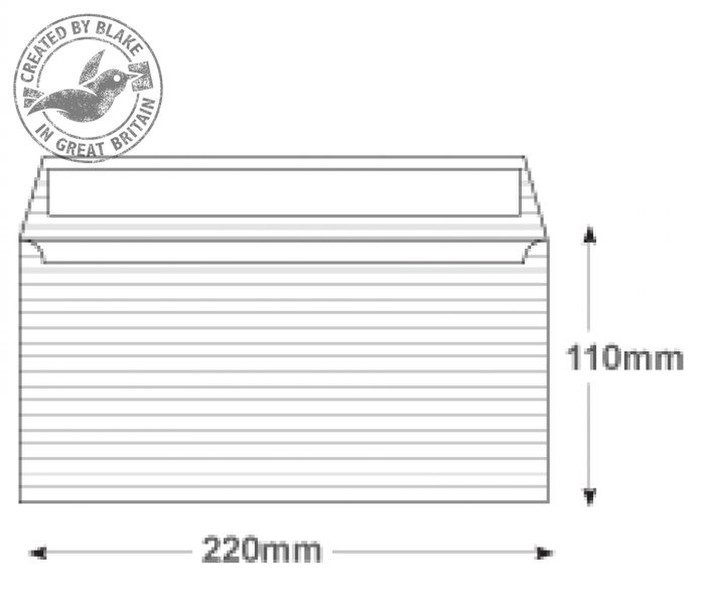 Blake Premium Business Wallet Peel and Seal High White Laid DL 110x220mm 120gsm (Pack 25)