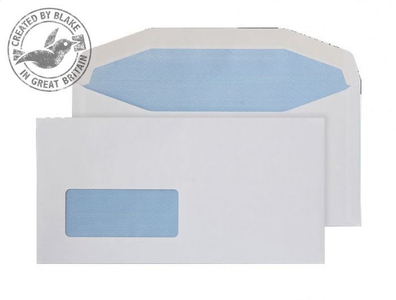 Blake Purely Everyday White Window Gummed Mailing Wallet DL+ 121x235mm 90gsm (Pack 1000)