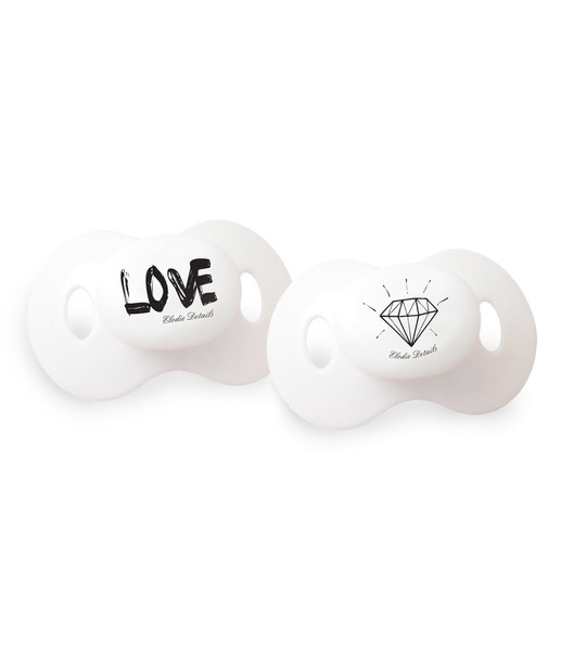 Elodie Details Diamond LOVE Classic baby pacifier Silicone White