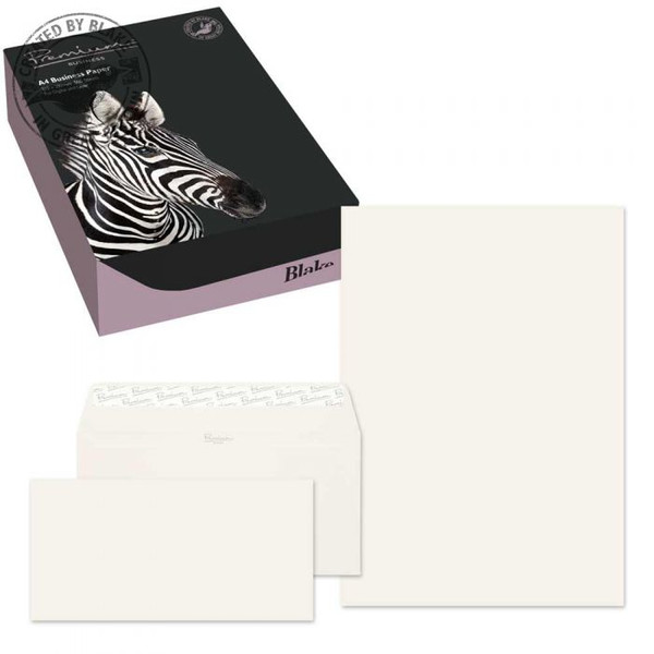 Blake Premium Business SOHO High White Laid 120gsm Paper A4 Pk250 and Envelopes DL Pk50