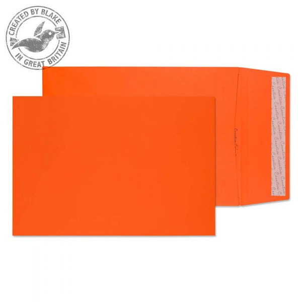 Blake Creative Colour Gusset Pocket Peel and Seal Pumpkin Orange C4 324×229×25mm (Pk 125)