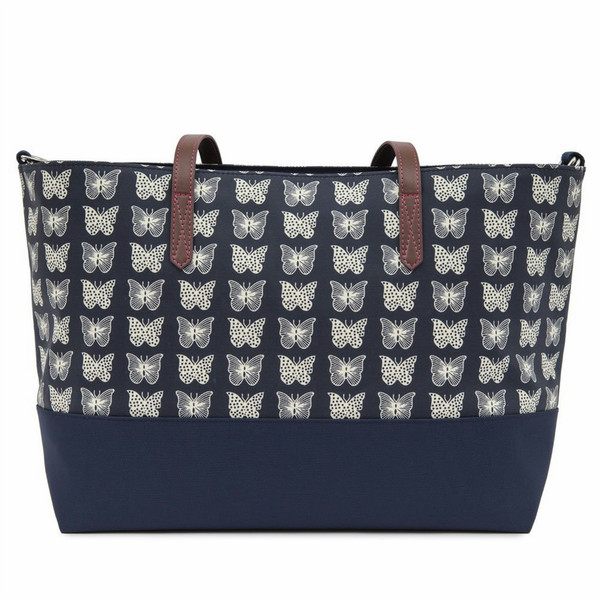 Pink Lining BUTTERFLIES Tote bag Canvas Blue
