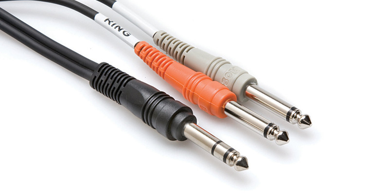 Hosa Technology TRS/2 x TS 2m 2 x 6.35mm 6.35mm TRS Schwarz Audio-Kabel