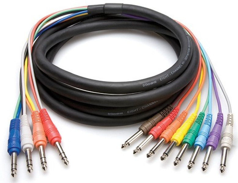 Hosa Technology 4 x TRS/8 x TS 2m Black audio cable