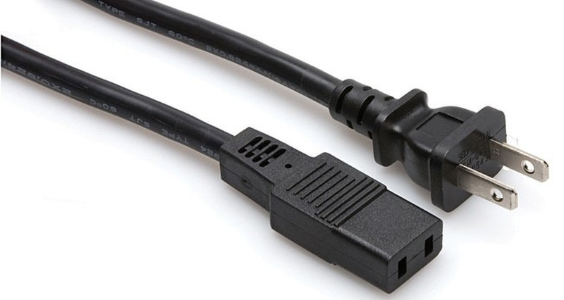 Hosa Technology IEC C9/NEMA 1-15P 2.44m Black power cable